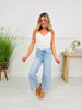 Sunflower Season Tummy Control Wide Leg Cropped Jeans