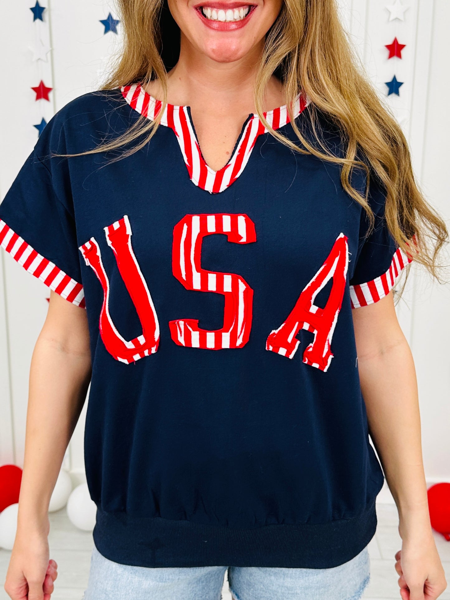 Red, White & Cool Top