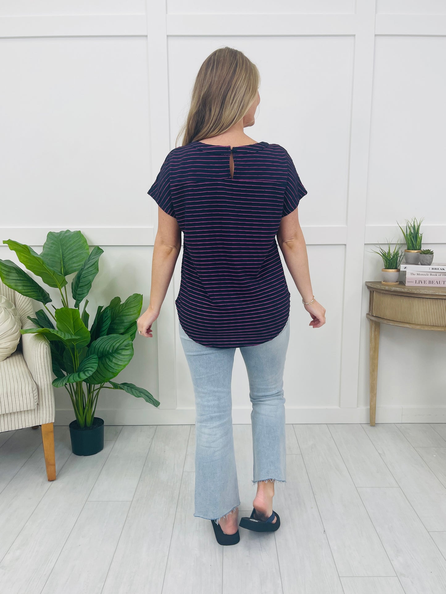 Low Key Stripe Top In Navy