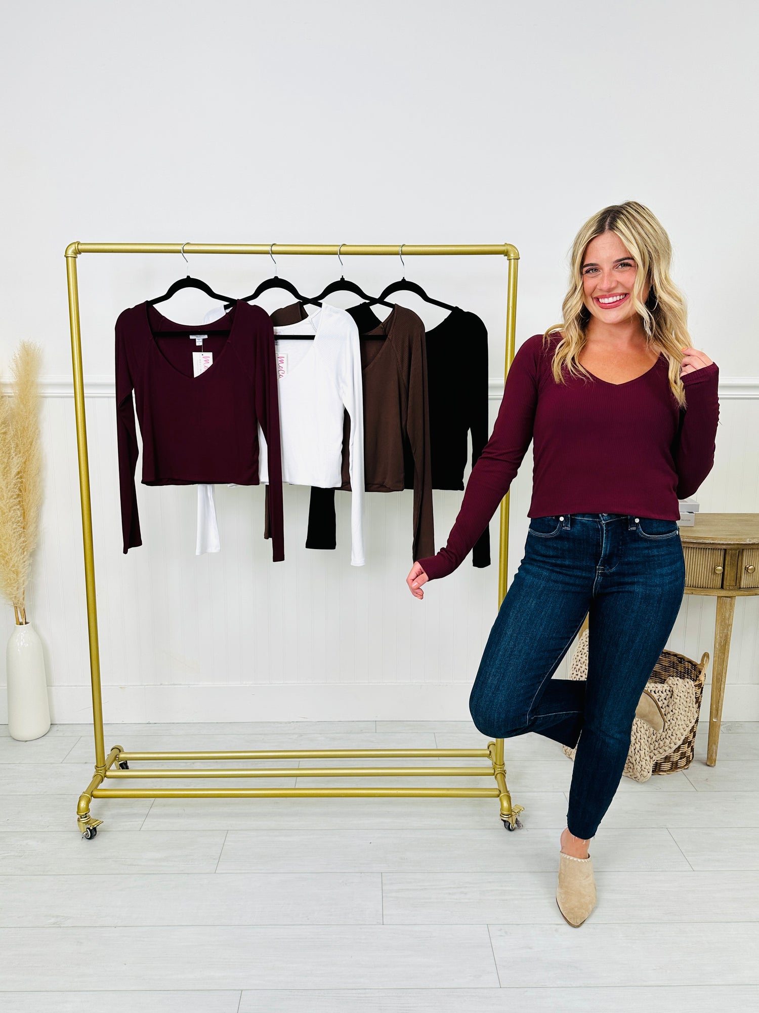 MOCO Exclusive Simple And Sweet Long Sleeve Top- Multiple Colors