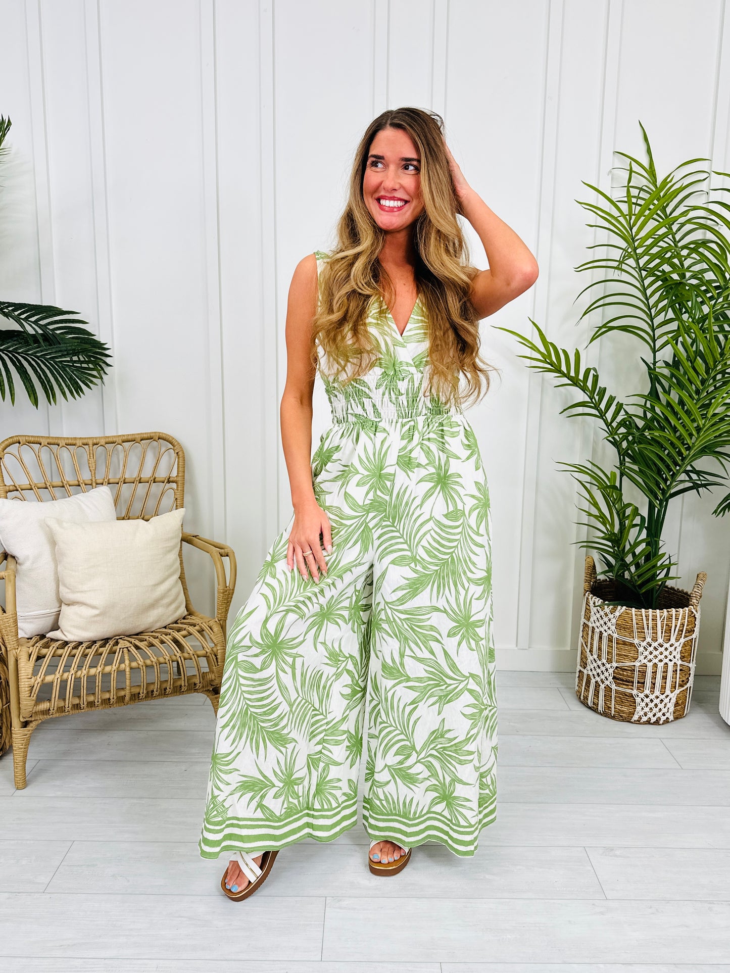 Where The Palms Sway Jumpsuit- Multiple Colors!