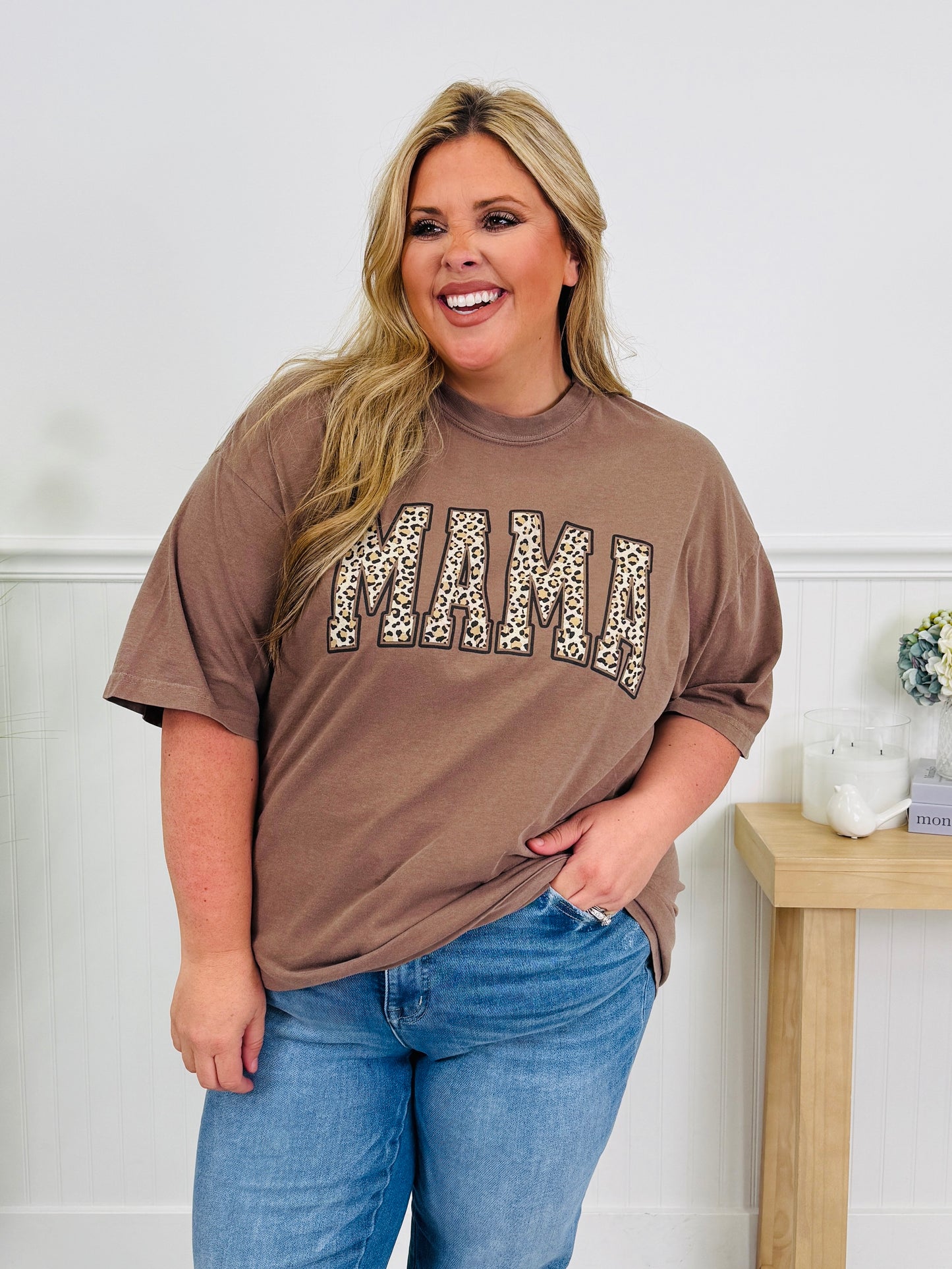Leopard Print Mama Graphic Tee