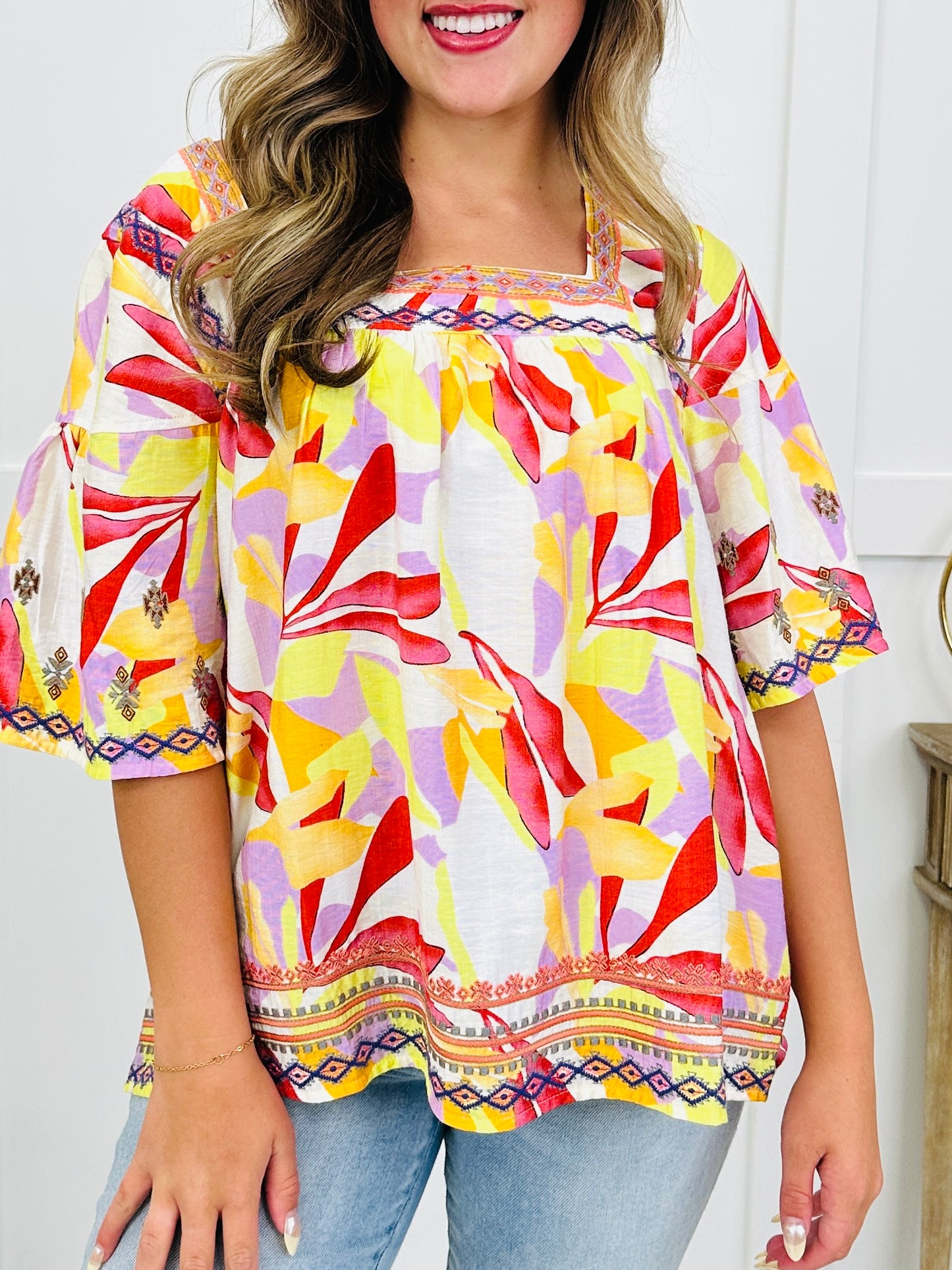 Sweet Magnolia Top In Spicy Lemon