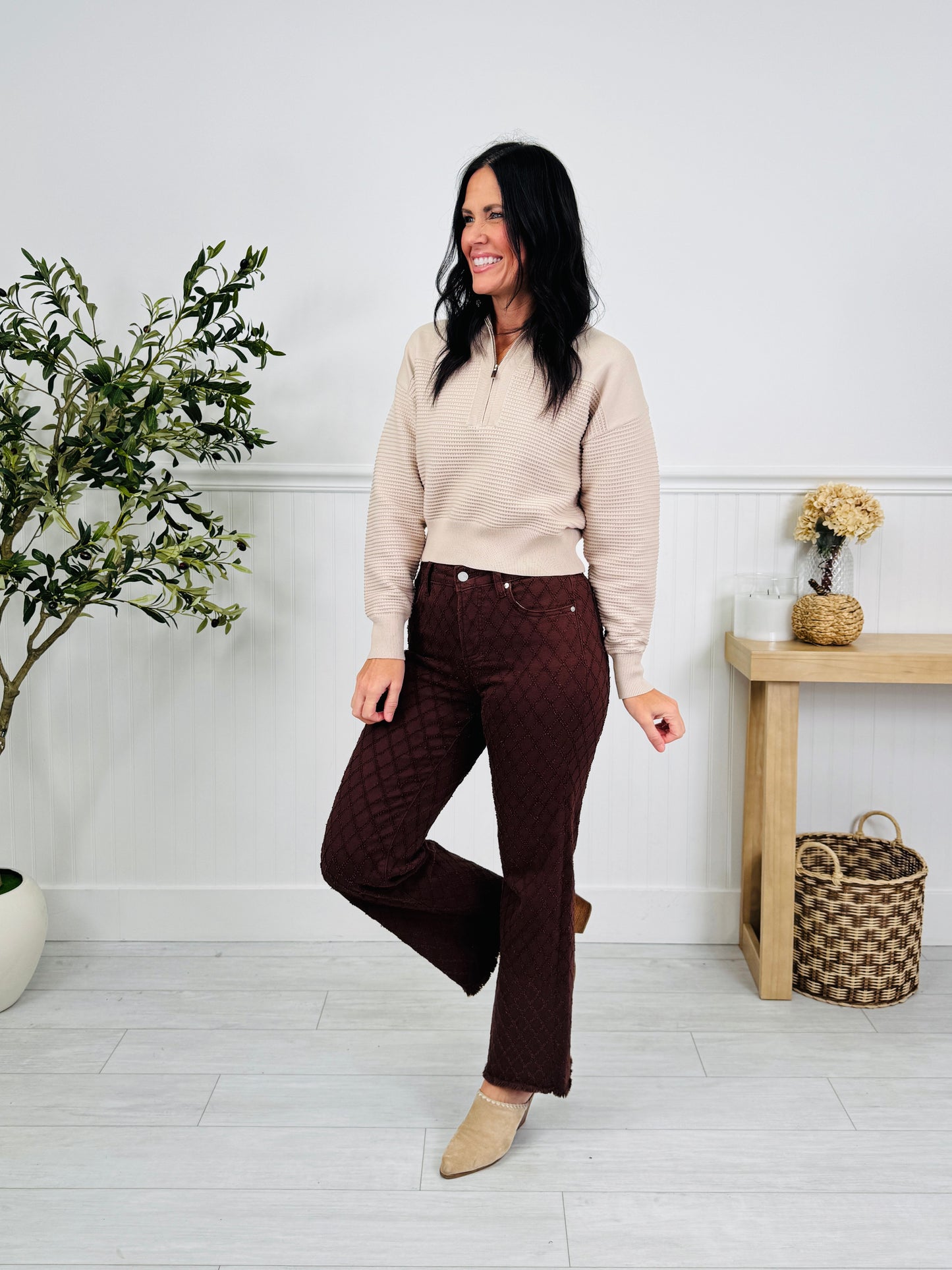 Chocolate Charm Tummy Control Straight Jeans