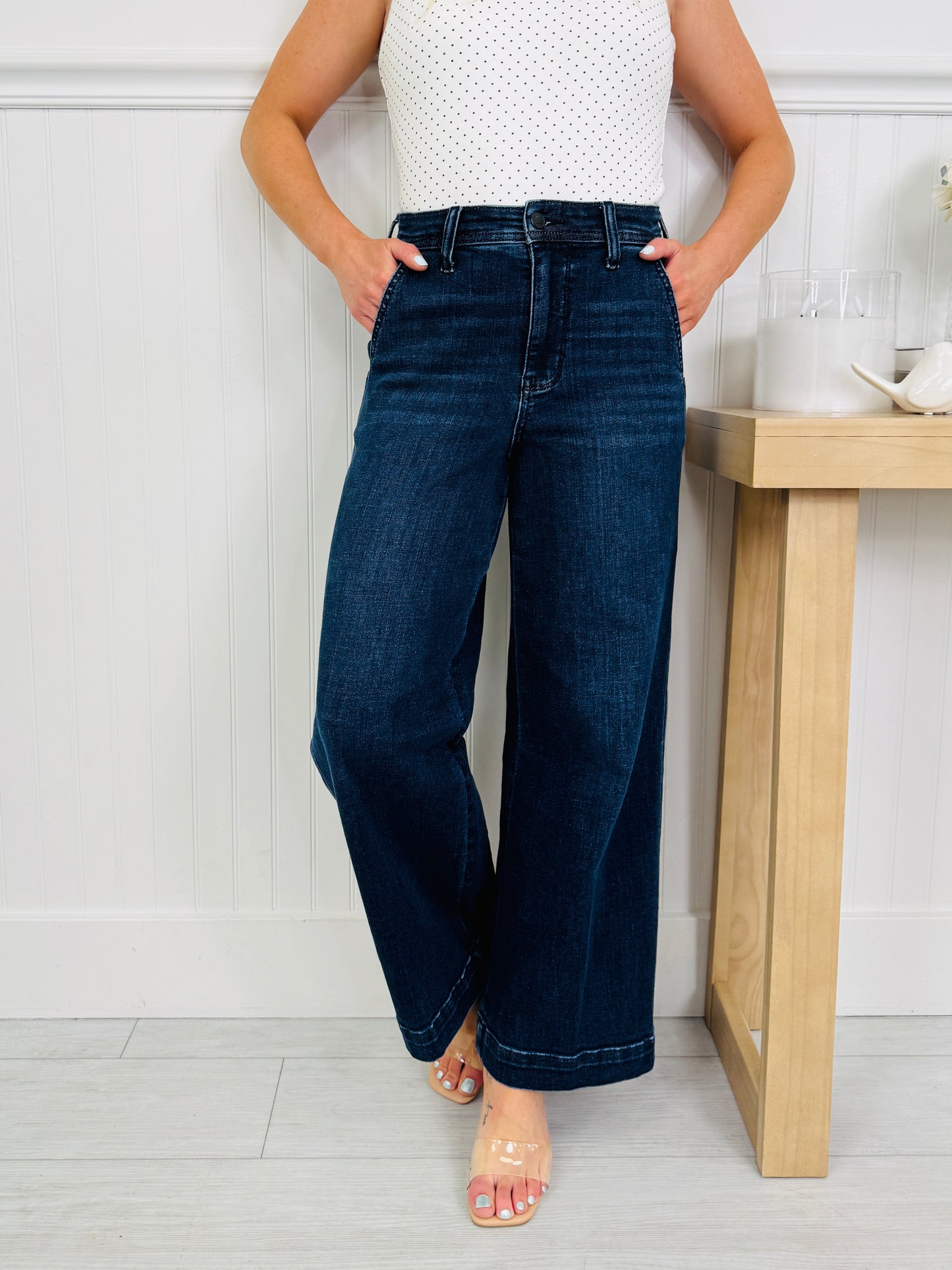 Judy Blue Timeless Touch Trouser Wide Leg Ankle Jeans