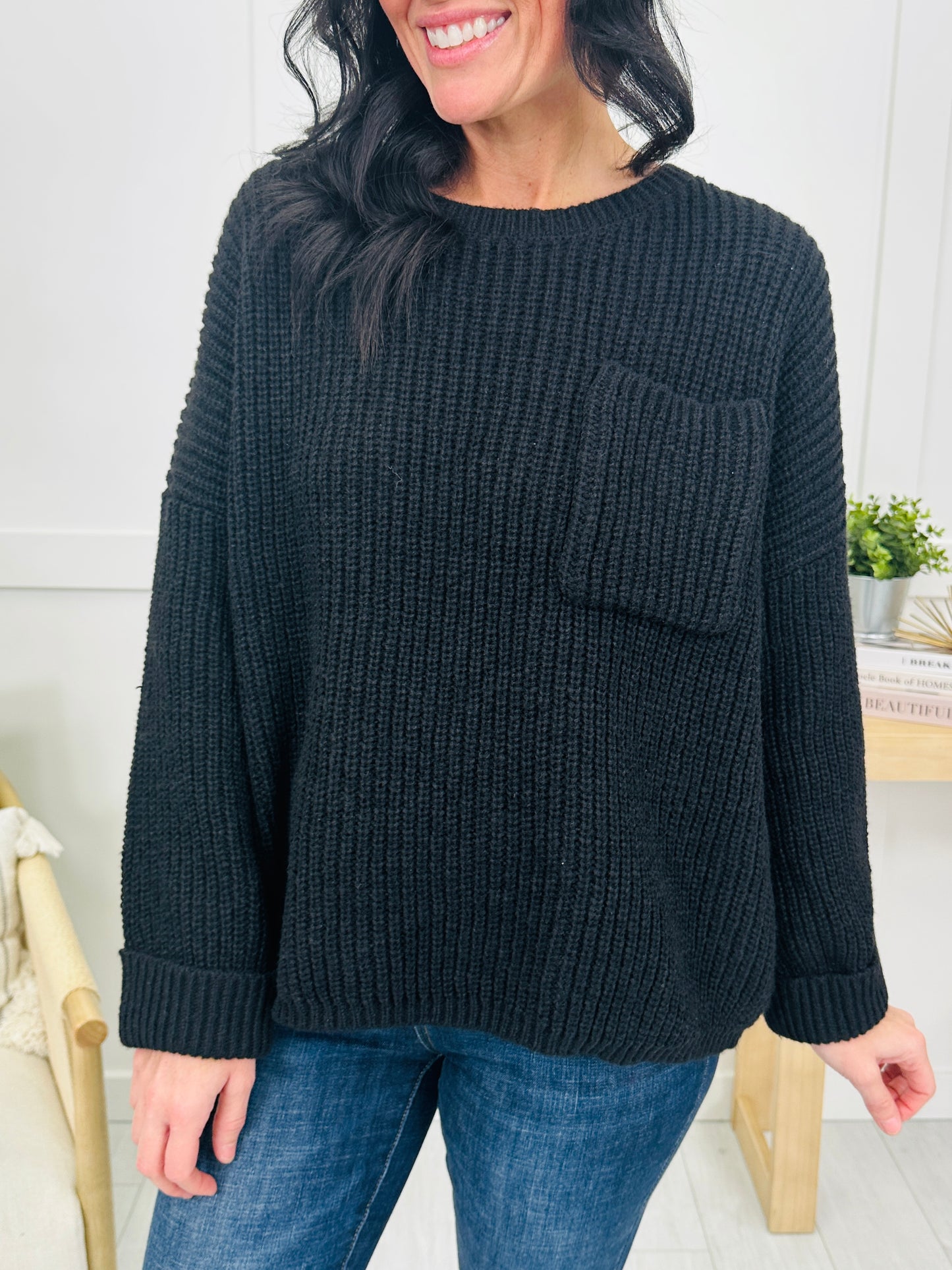 Pocket Full Of Chill Sweater in Black