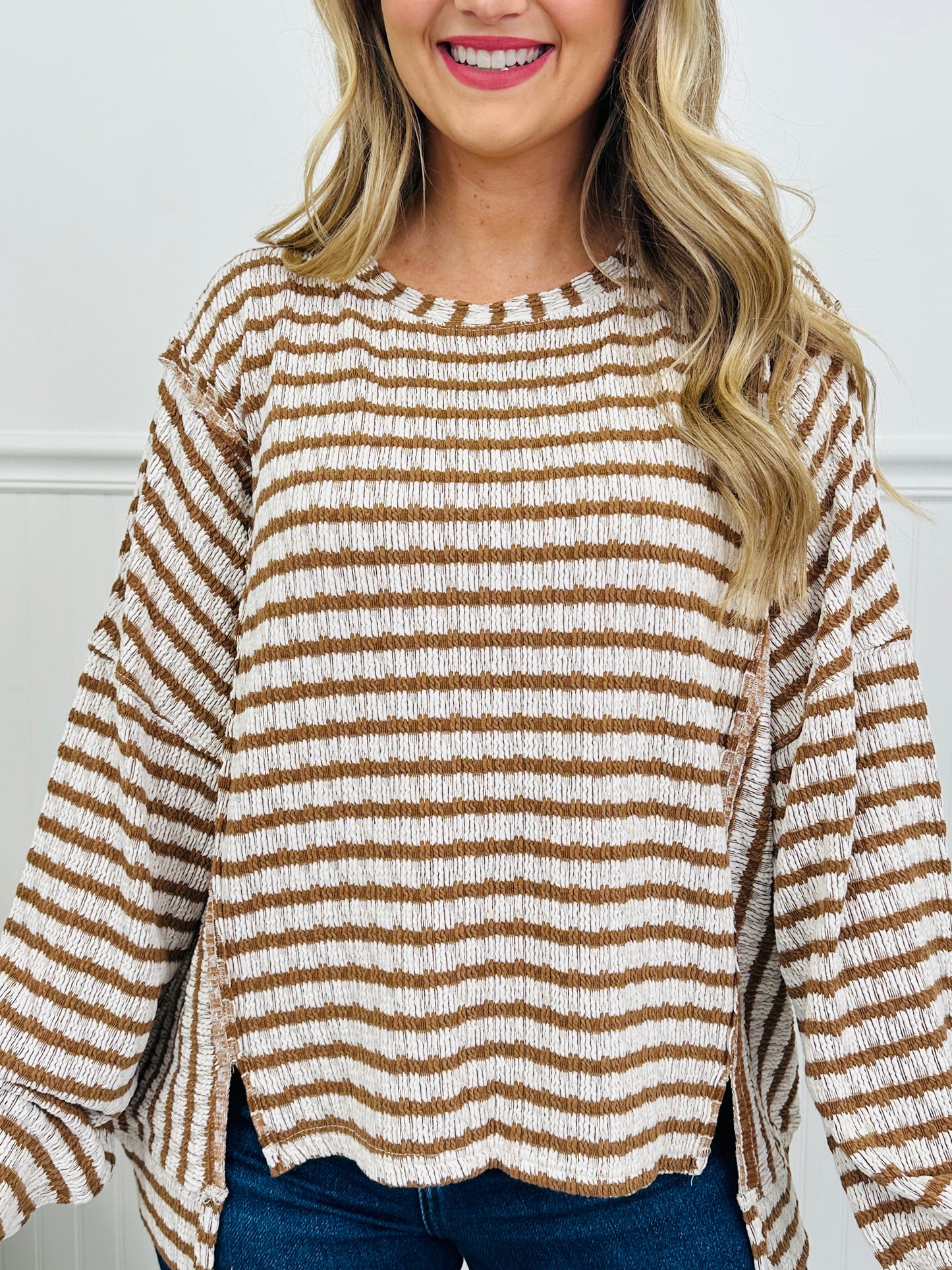 Striped Intuition Top in Camel