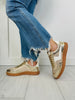 Glimmer Groove Sneakers In Gold White
