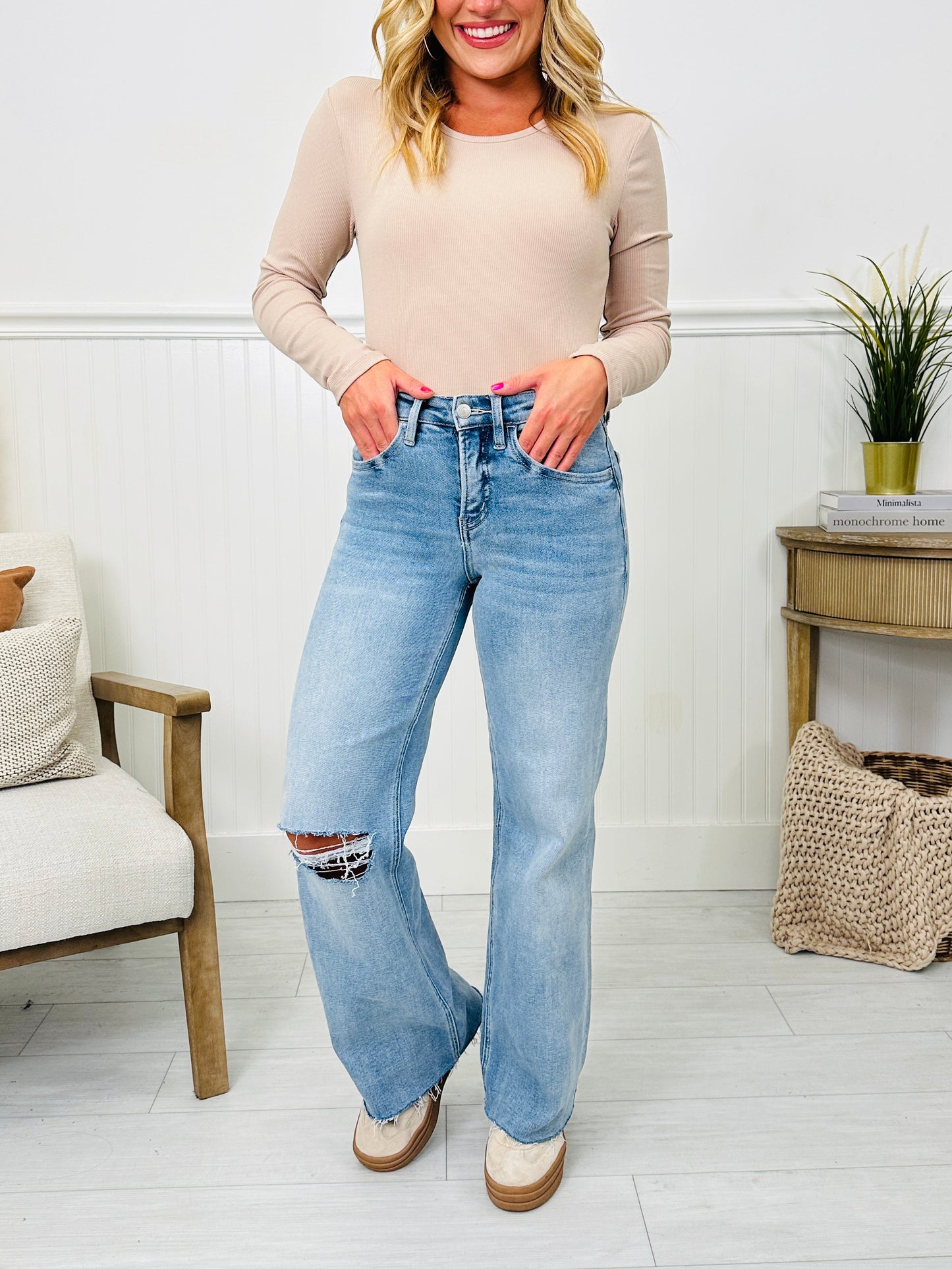 The Bee's Knees Tummy Control Wide Leg Jeans