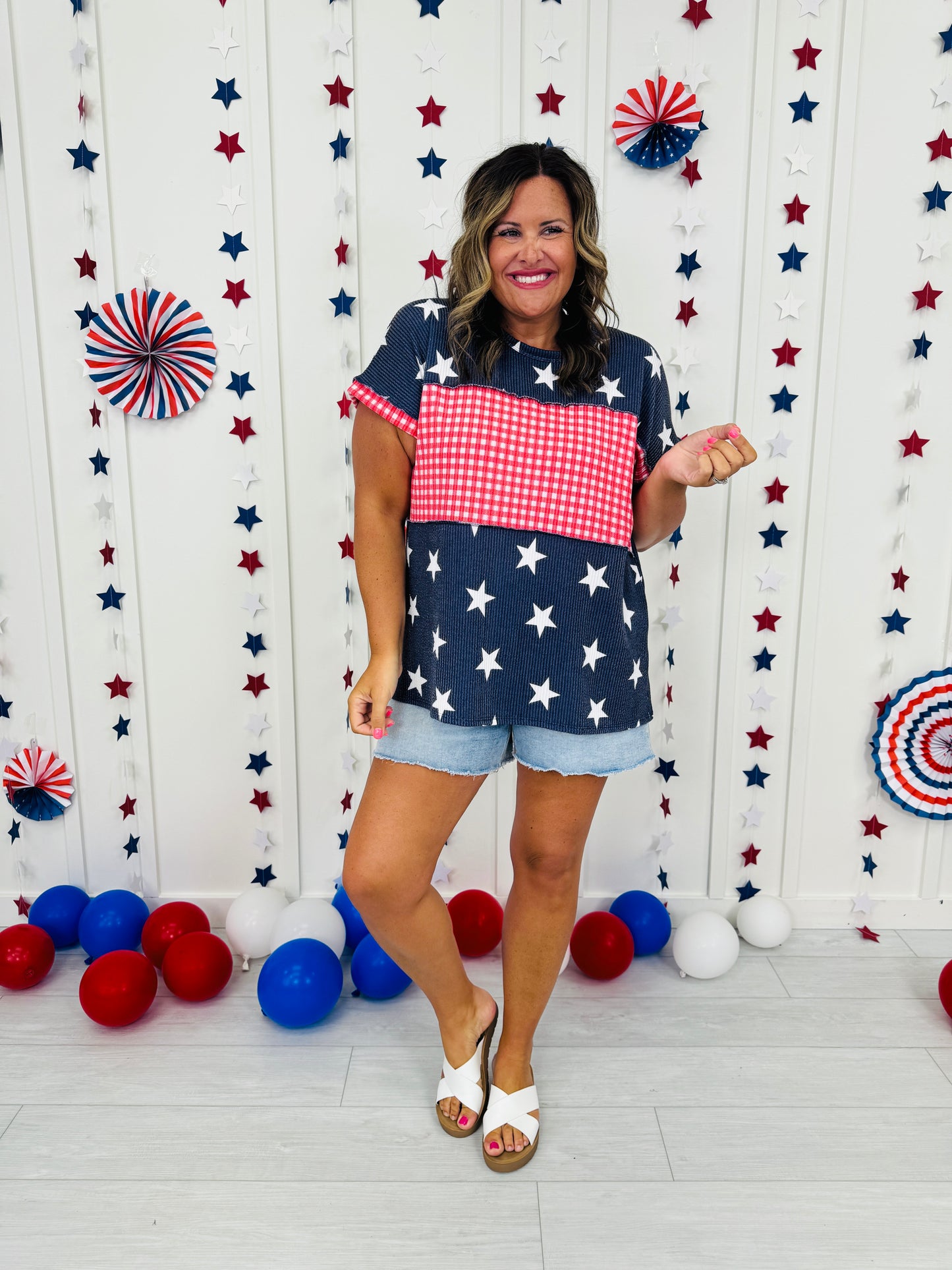 Red, White, and Cute Top in Multiple Colors