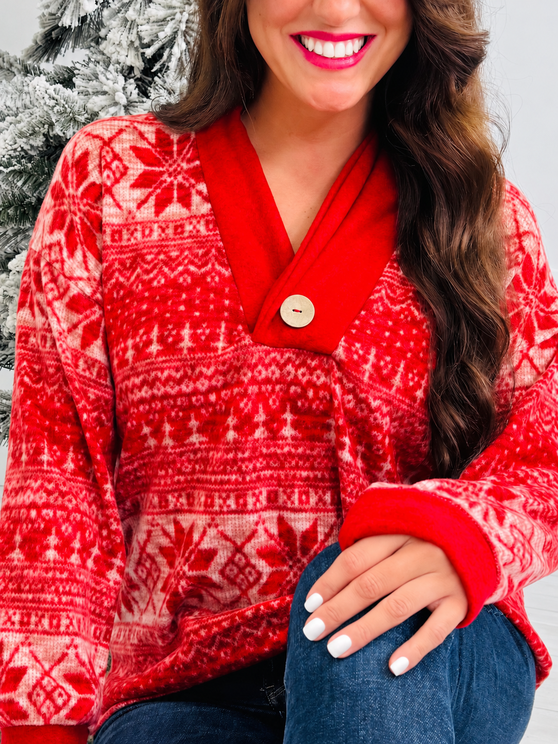 Cozy In Crimson Sweater