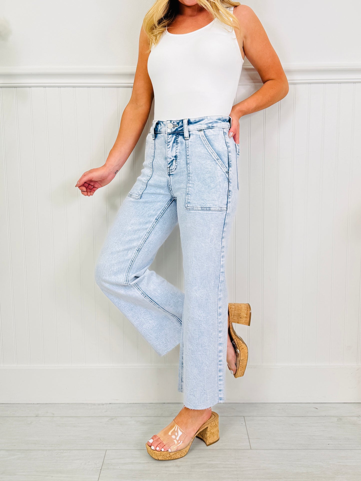 Current Crush Cropped Wide Leg Tummy Control Jeans