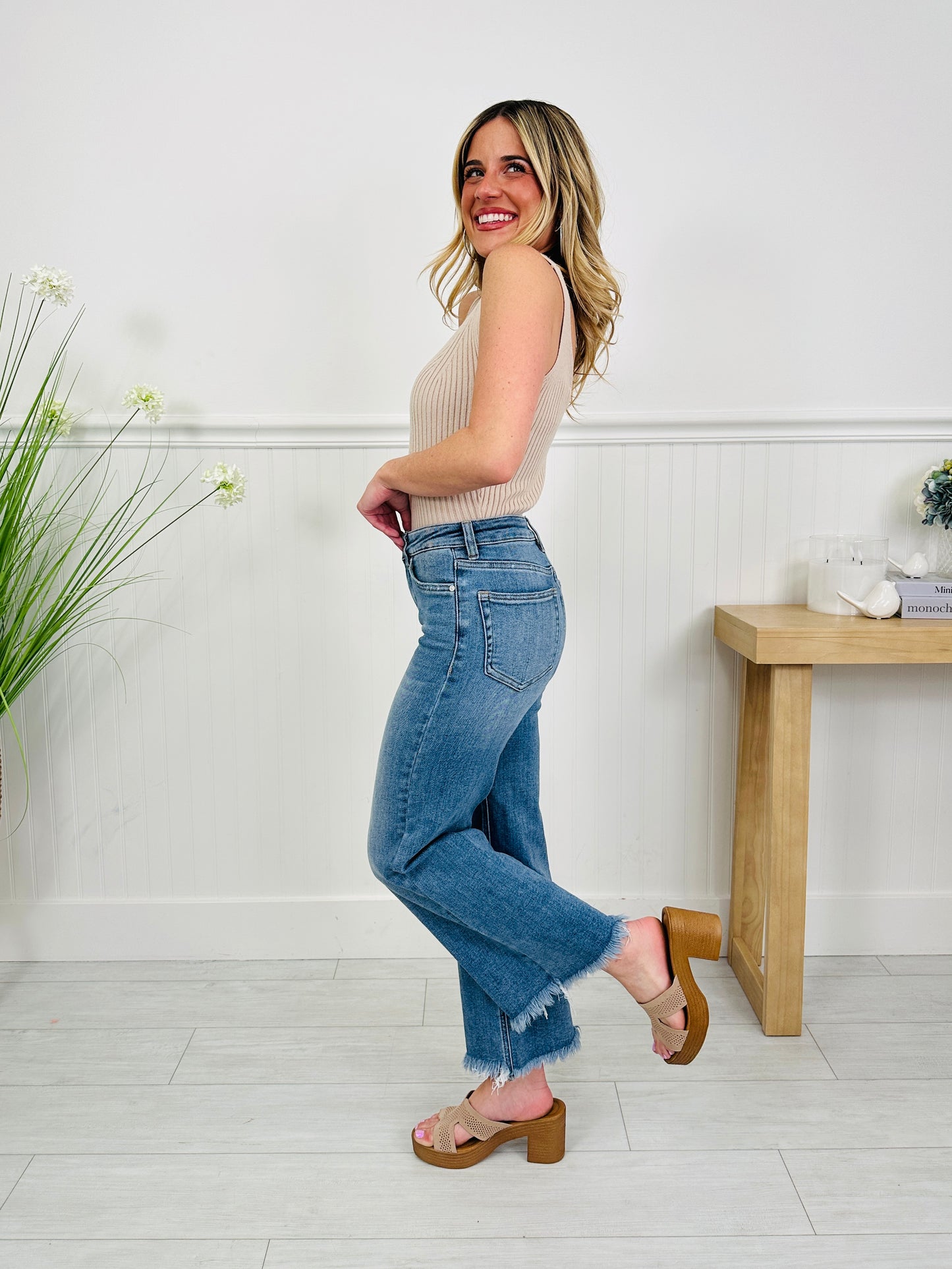 On The Go Tummy Control Wide Leg Jeans
