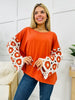 Floral Fringe Top In Rust