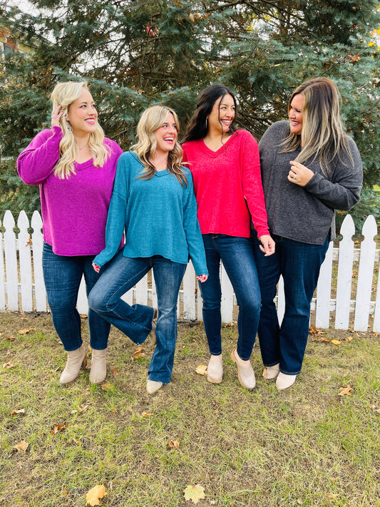 DOORBUSTER! REG/CURVY All Day Ease Top- Multiple Colors!