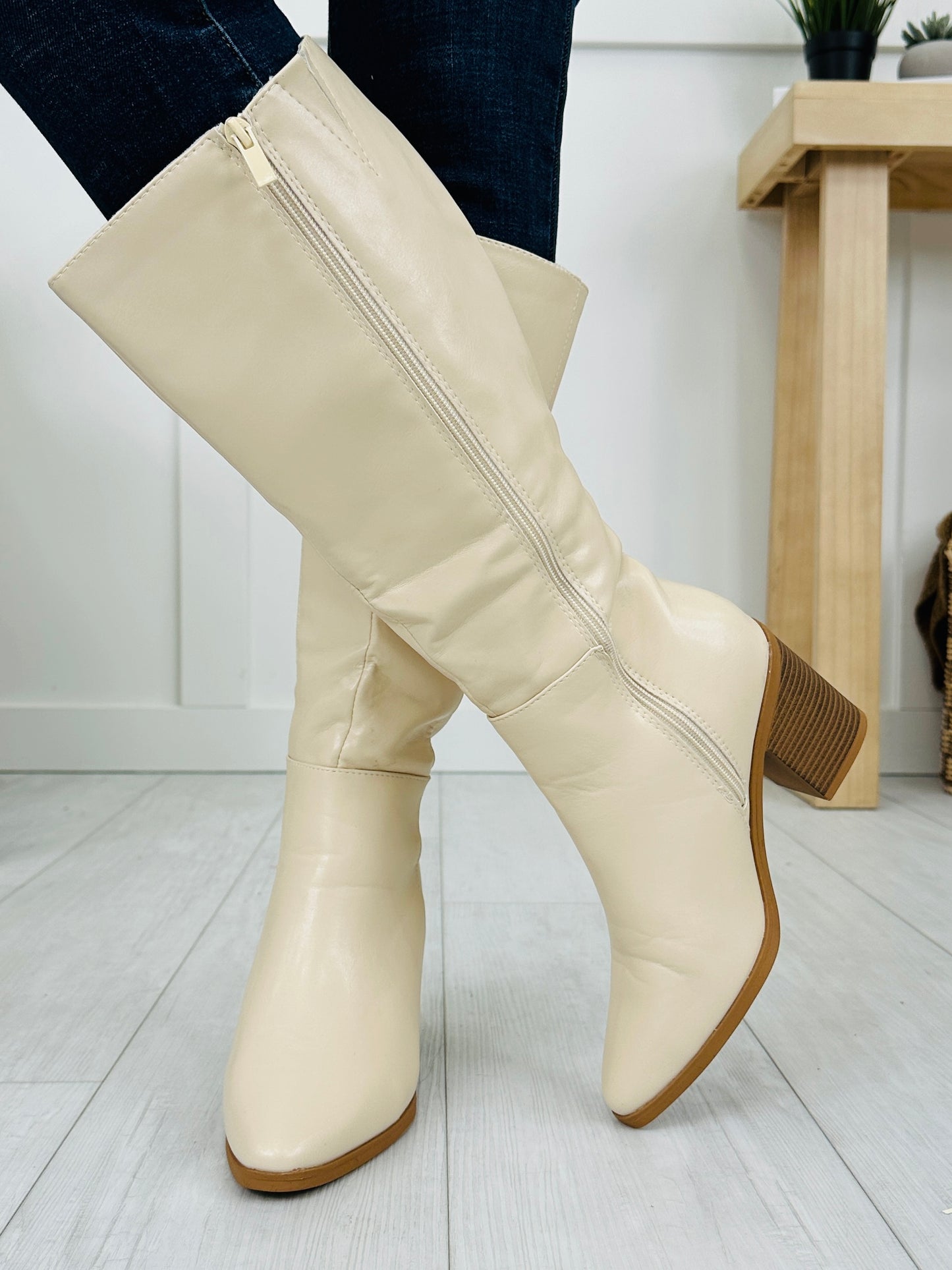 Keep Me Standing Boots in Bone