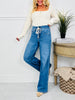 Off Duty Tummy Control Wide Leg Drawstring Jeans