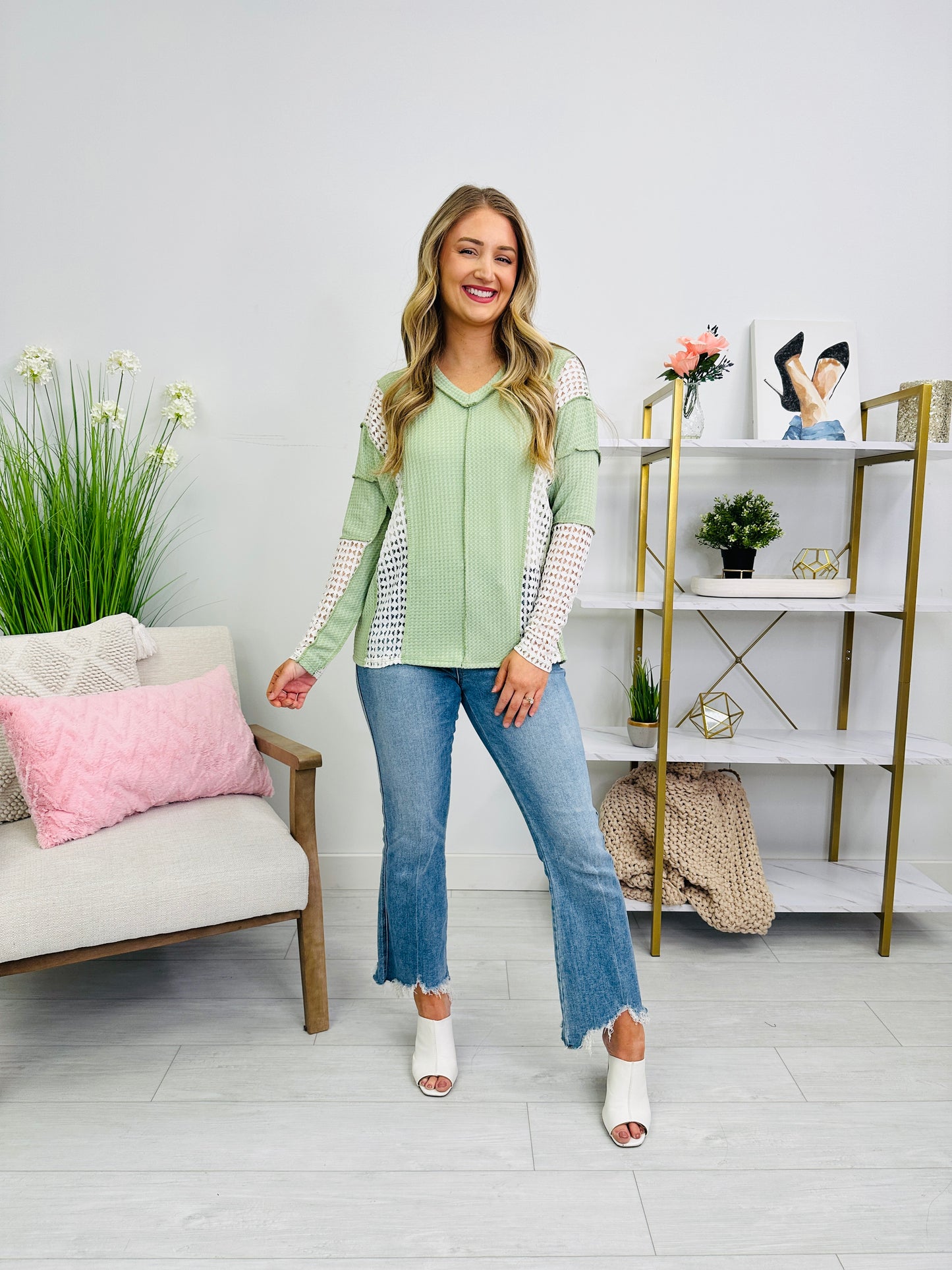 A Story in Every Seam Top In Sage