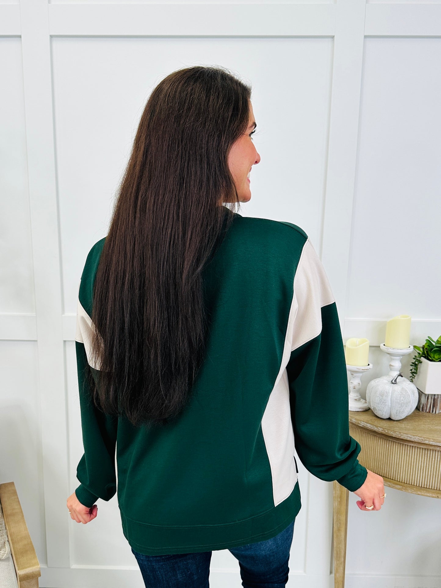Half Zip Harmony Pullover In Hunter Green
