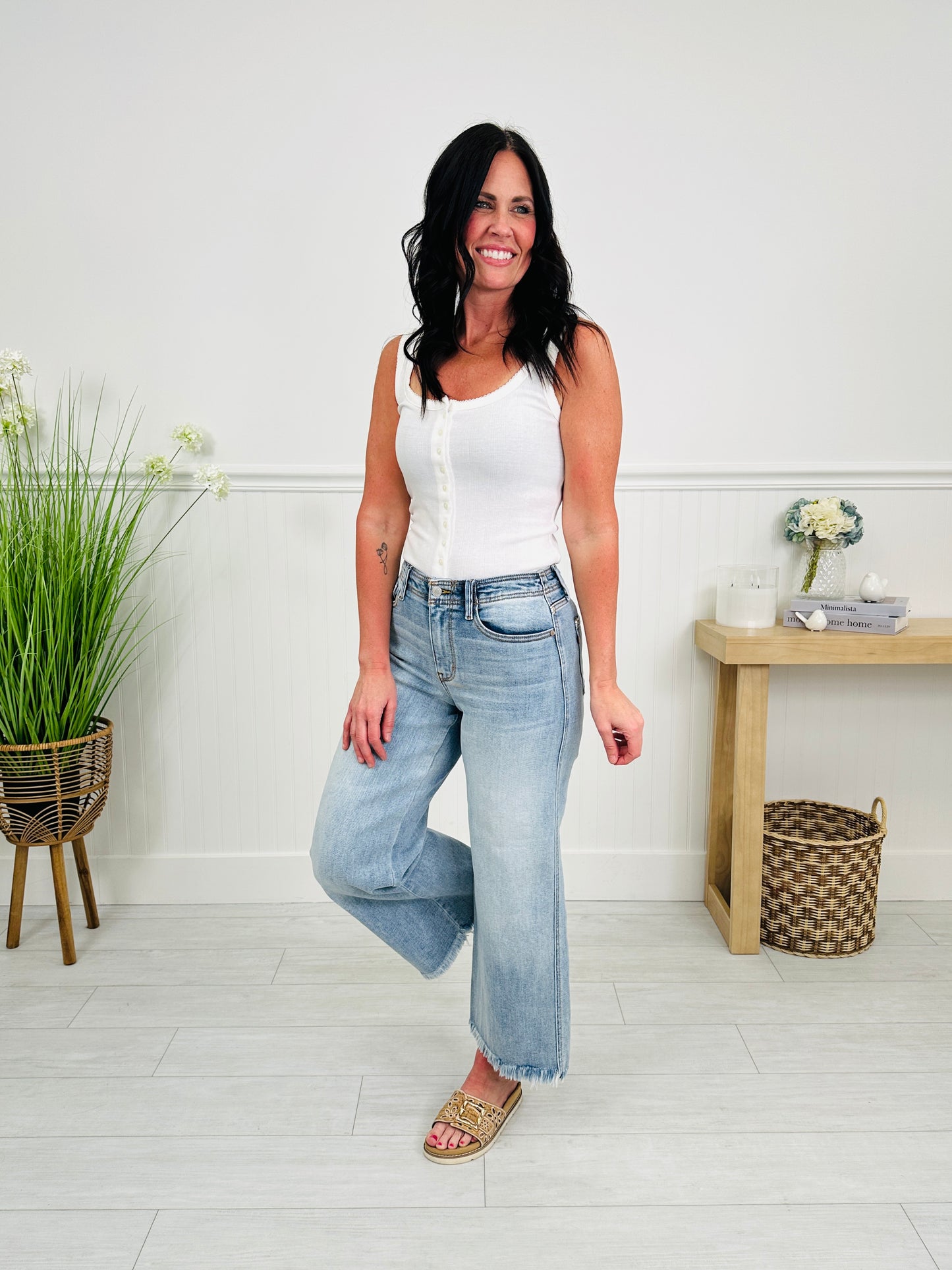 Judy Blue Ankle Ready Ankle Wide Leg Jeans