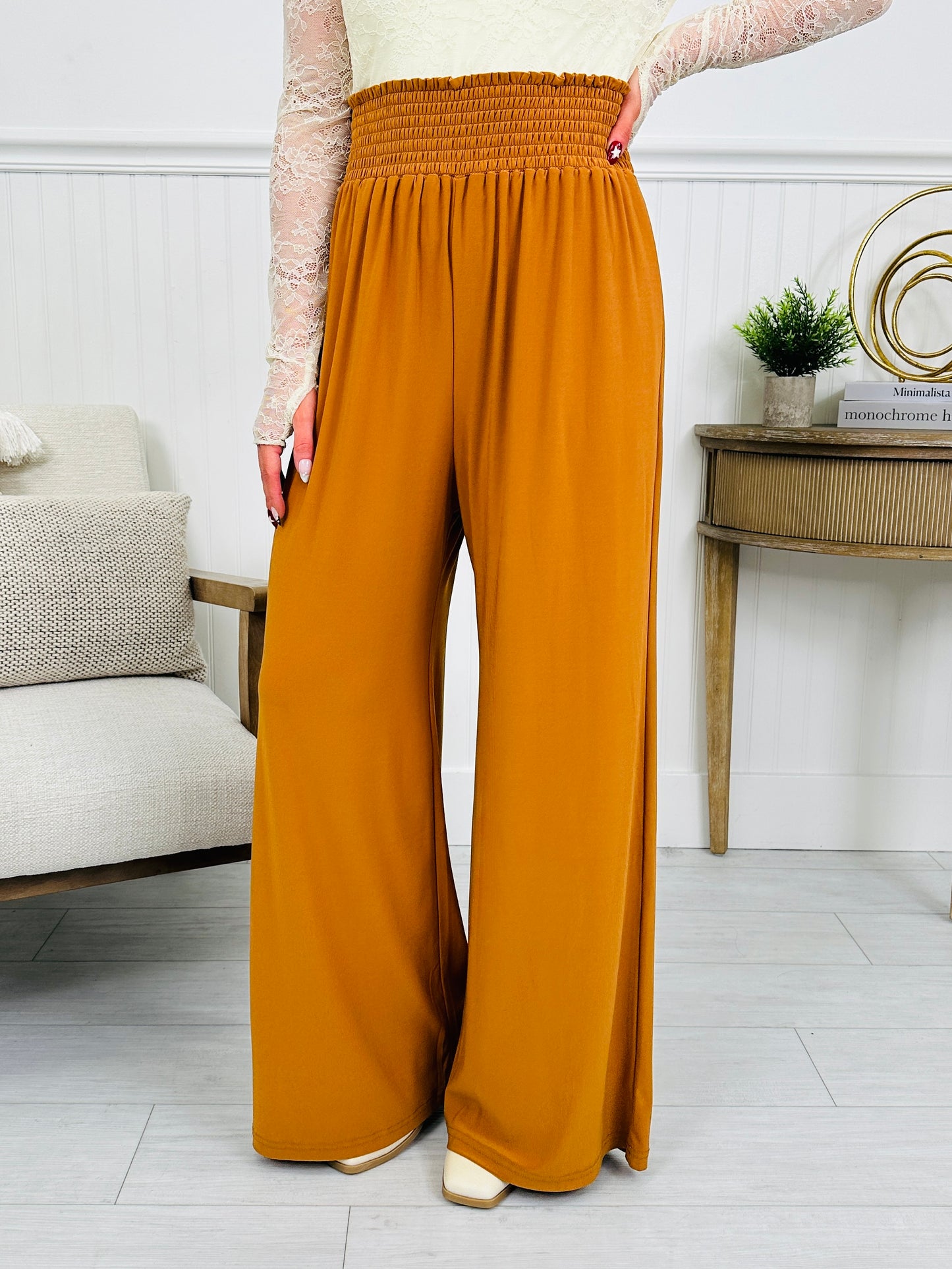 Everlasting Memory Smocked Pants- Camel