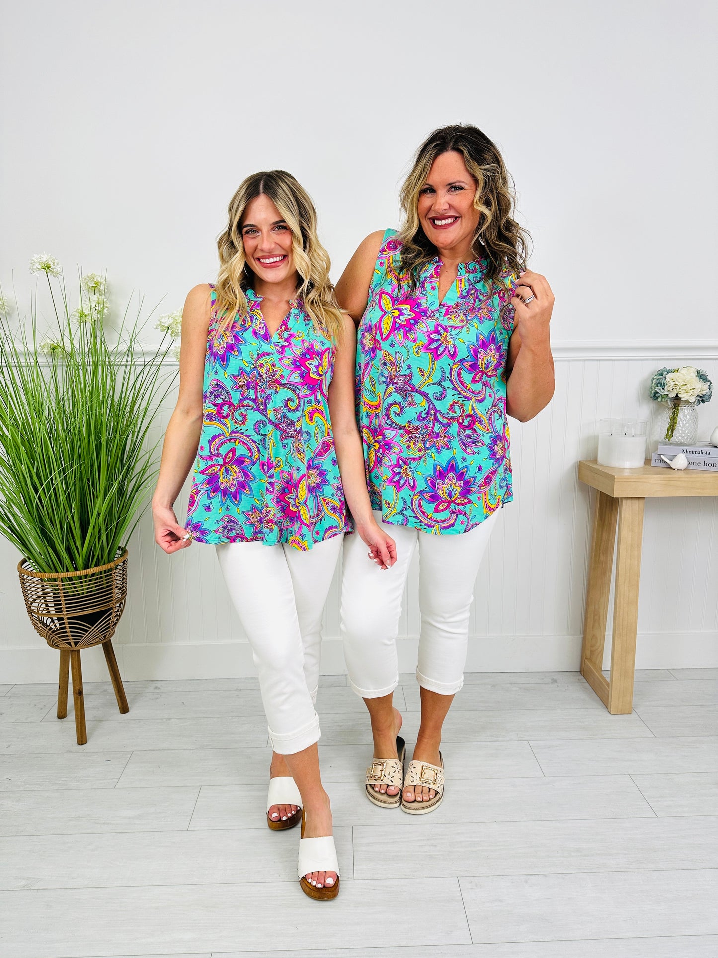 Sunshine Energy Top in Palm Beach Print