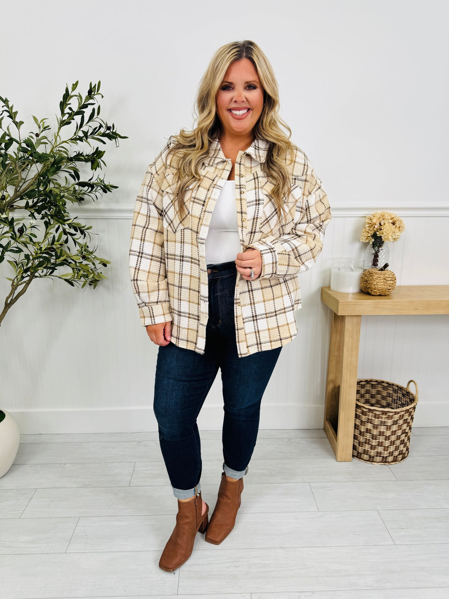 Fireside Favorite Shacket In Cream