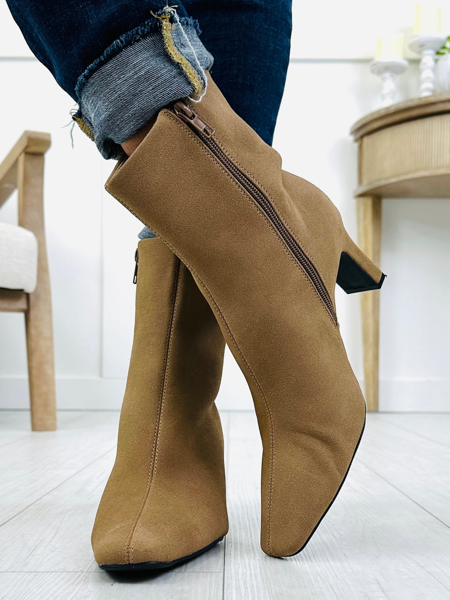 Made You Look Bootie In Taupe