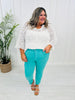 Judy Blue Seas The Day Aquamarine Slim Fit Jeans in Reg/Curvy