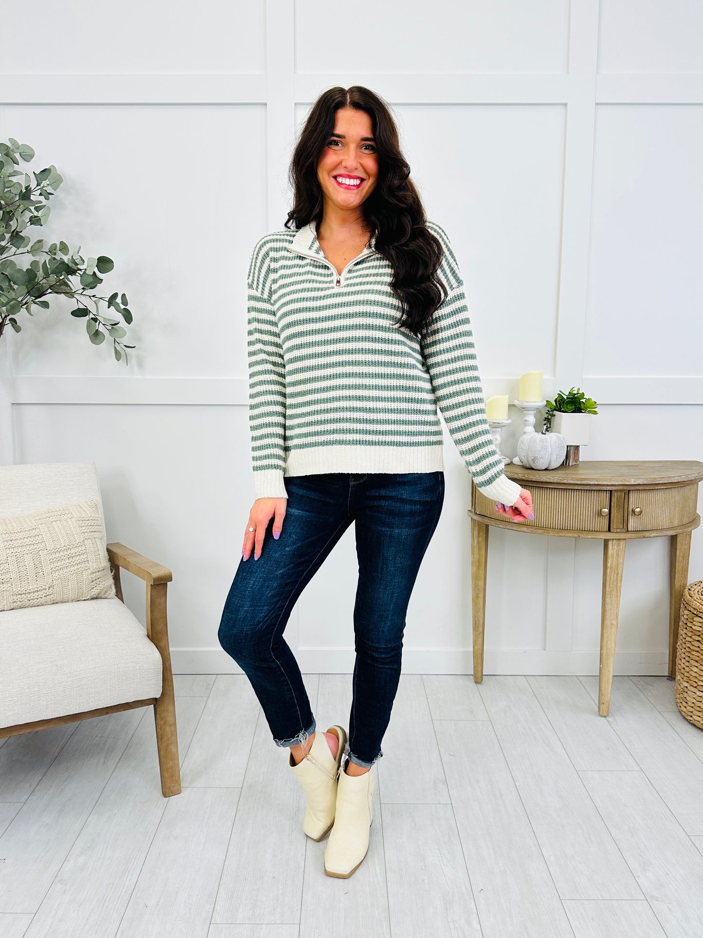 The Ridge Quarter Zip In Dark Sage