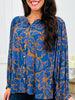 Spiced Blooms Top In Indigo