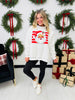 Striped Santa Mock Neck Graphic Sweatshirt