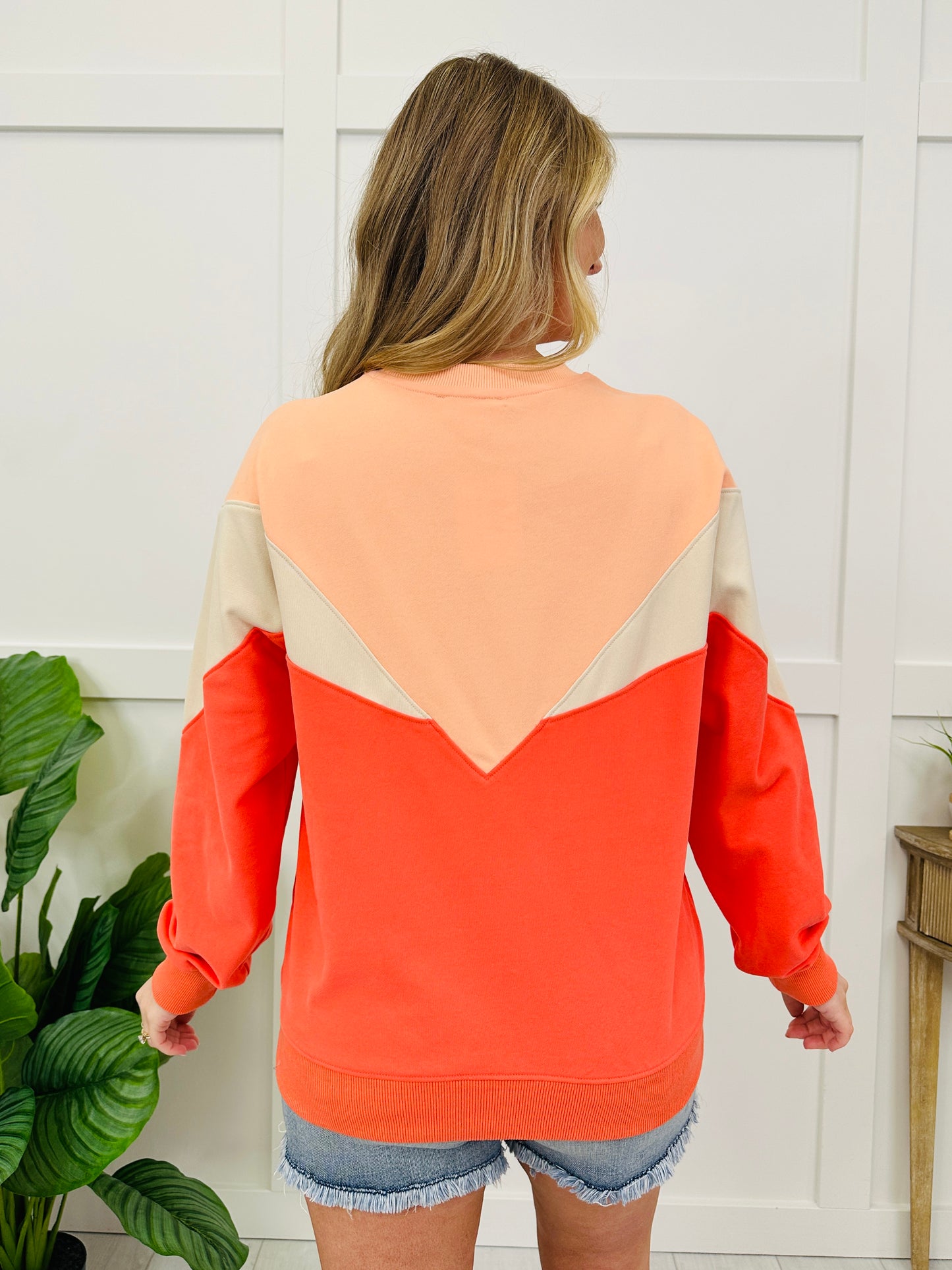 Colorblock Cozy Top In Sunset