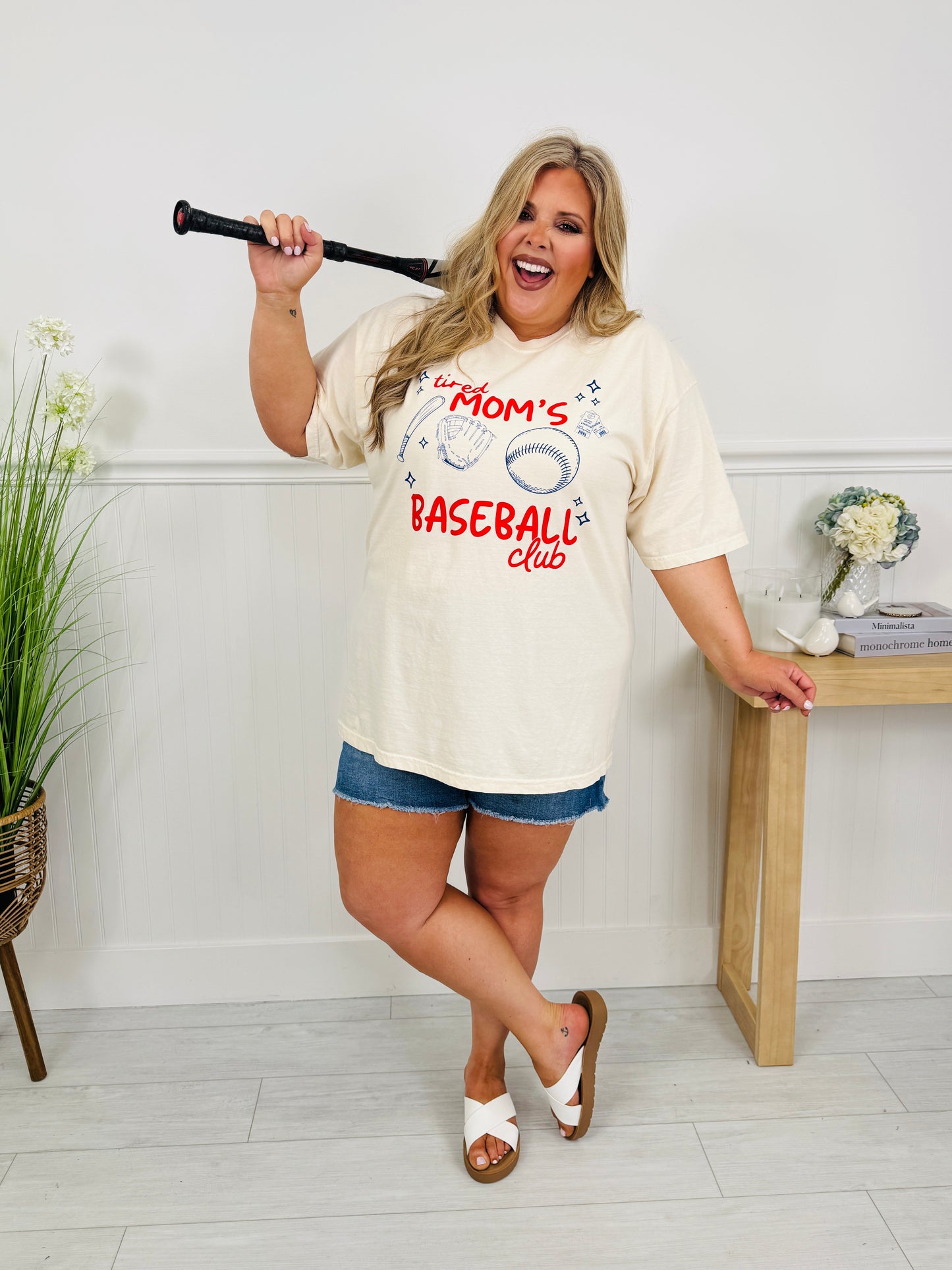 Tired Mom Baseball Club Graphic Tee