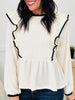 Ripple Effect Top in Ivory/Black