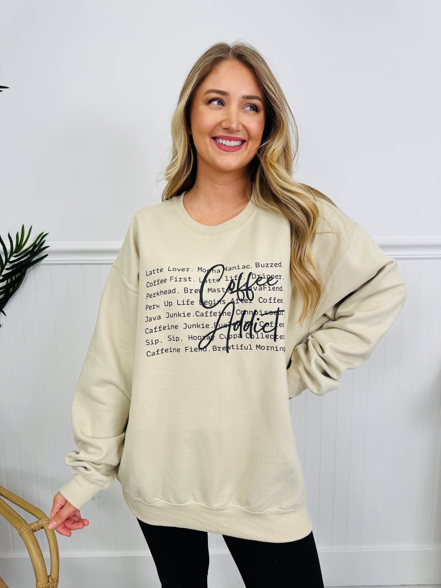 Coffee Addict  Graphic Crewneck Sweatshirt