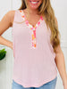 Petal Lined Tank Top In Rose Pink