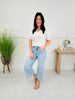 Sunflower Season Tummy Control Wide Leg Cropped Jeans
