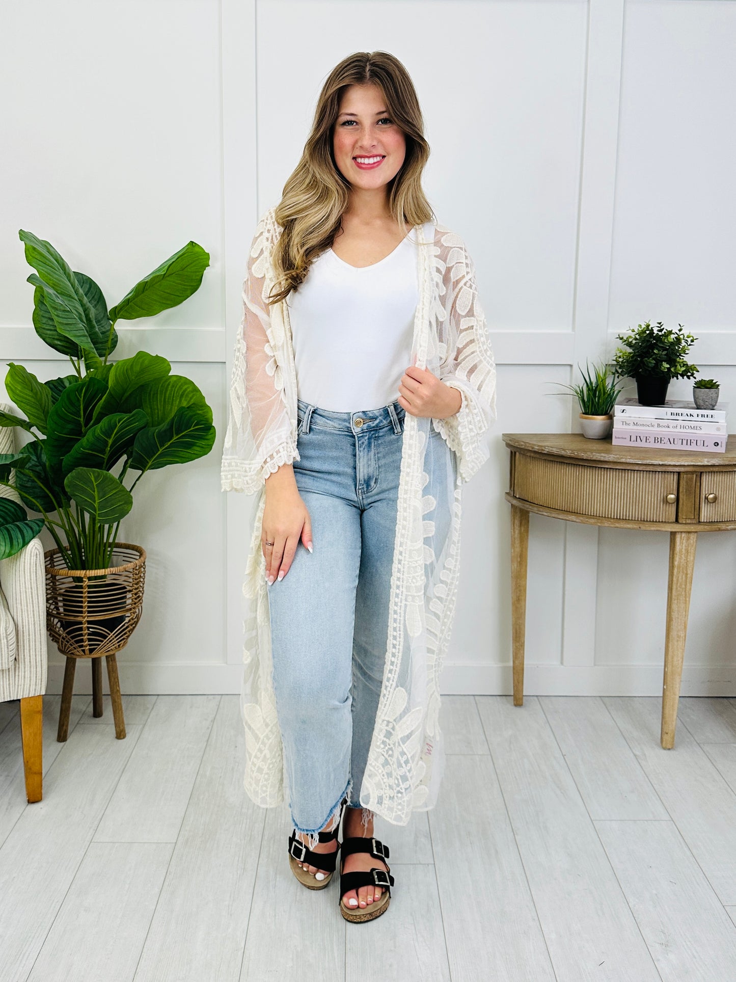 Pretty in Petals Kimono in White