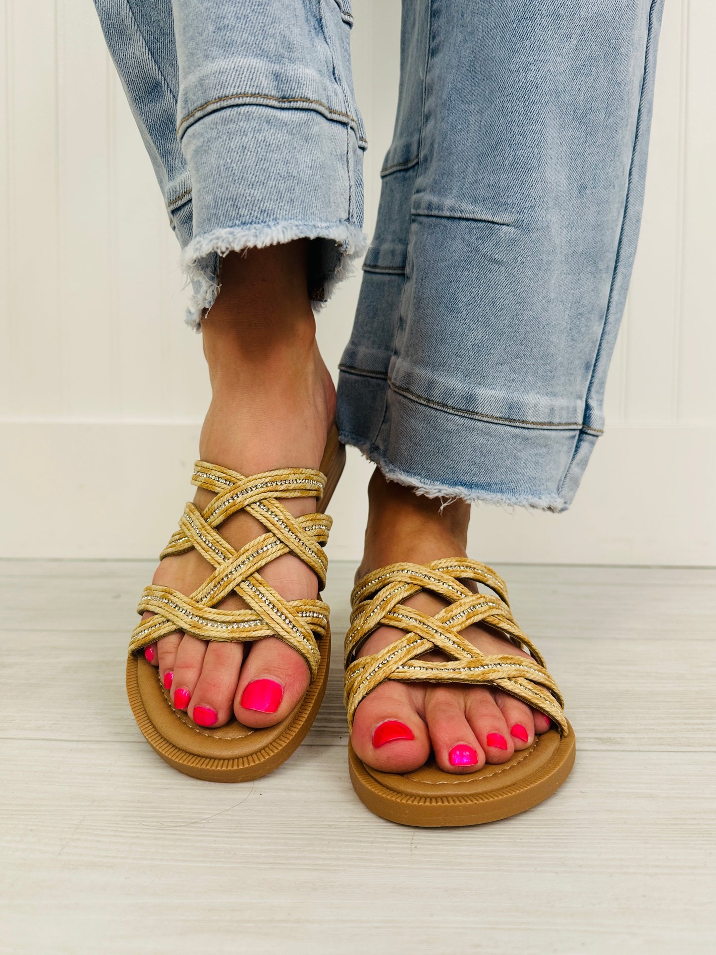 Braided Comfort Sandals In Natural