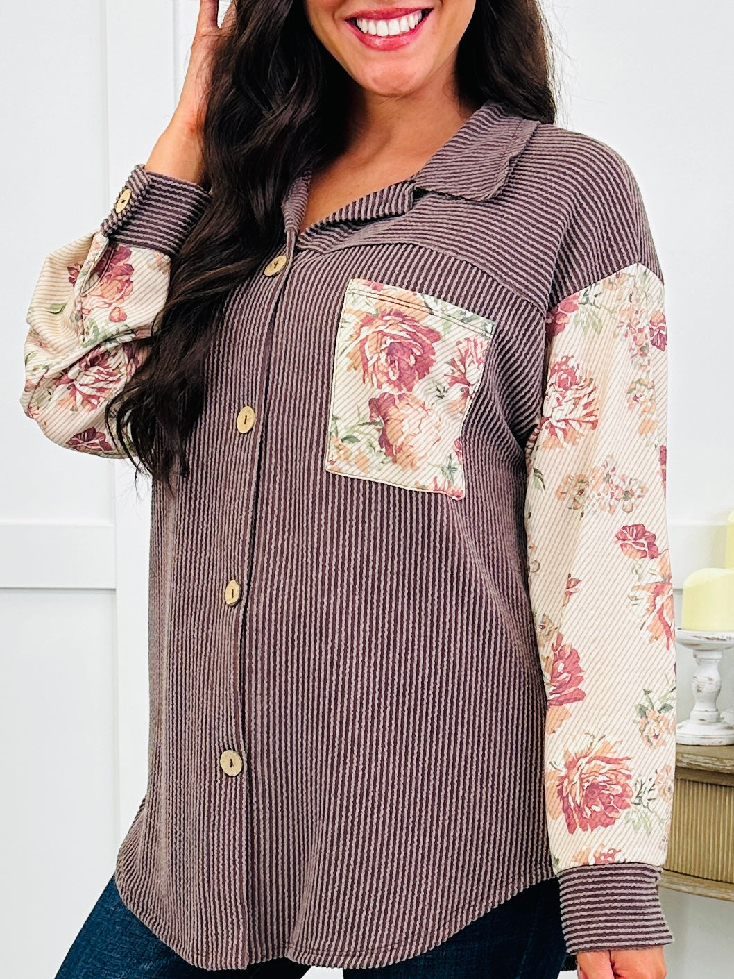 Country Roads & Roses Shacket