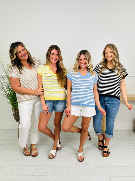 Nautical Knit Top In Multiple Colors
