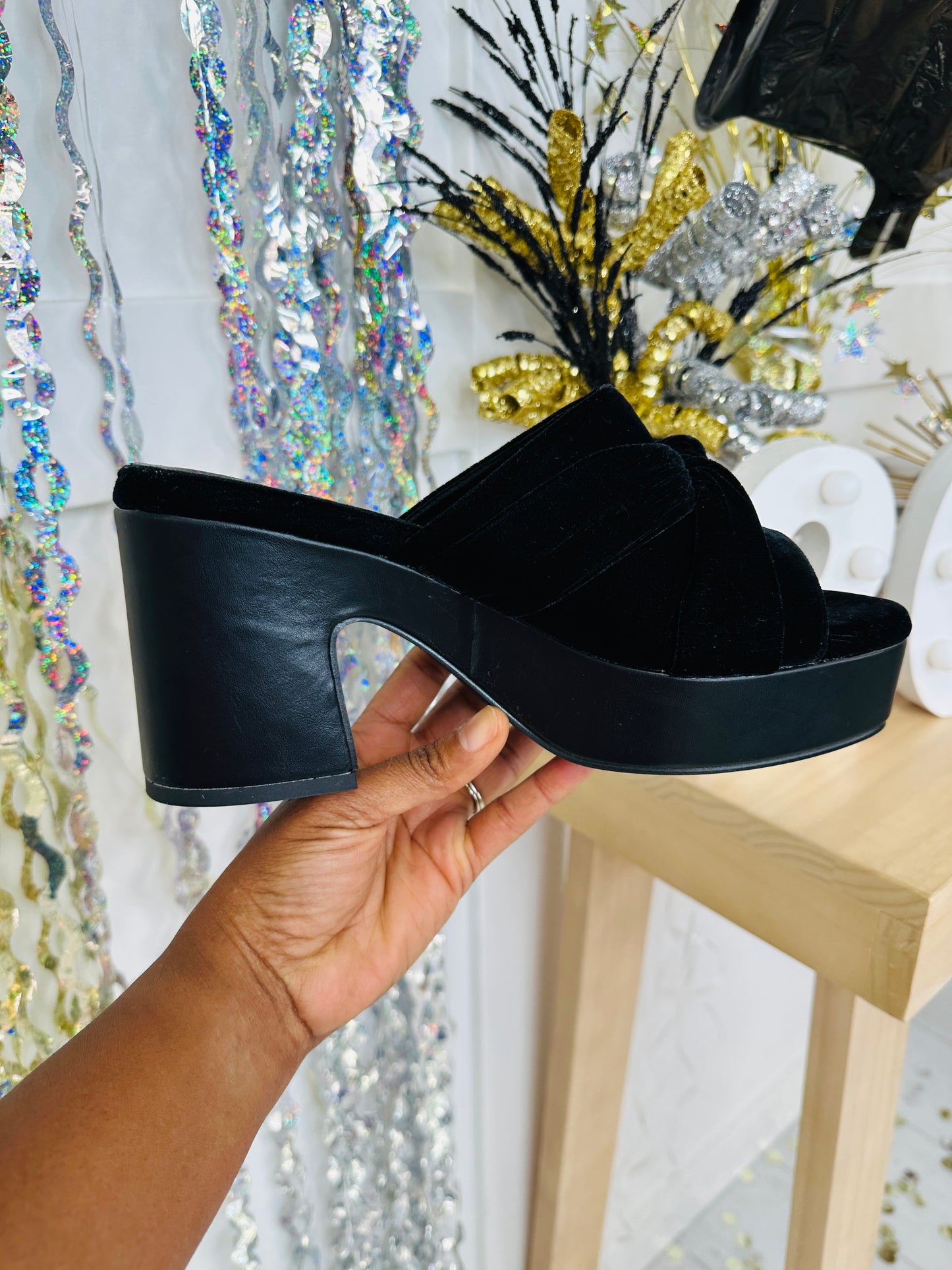 Velvet Voltage Heels in Black