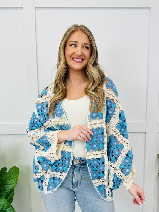 High Key Happy Cardigan In Blue