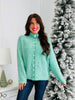 Festive Feeling Cardigan In Two Tone Green