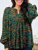 Midnight Confetti Blouse In Jungle Green