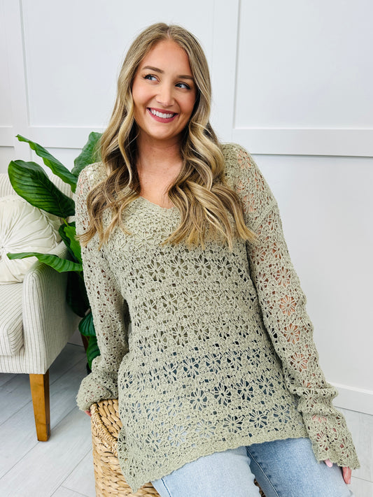 Blossoming Soul Sweater In Olive
