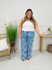 Pearl Perfect Floral Wide Leg Tummy Control Jeans