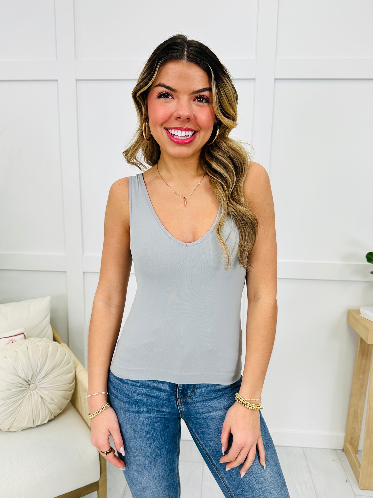 Cropped Reversible Shapewear Tank- Multiple Colors!