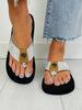 Midnight Mirage Flip Flops In Silver